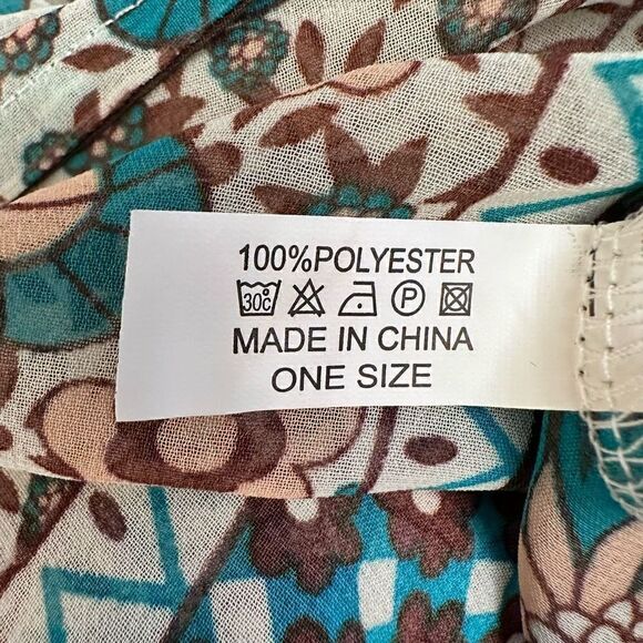 Social Butterfly Boutique Blue Floral Long Kimono Kaftan Multicolor Size OS - Picture 3 of 3